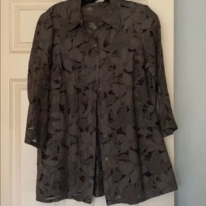 Cut Loose blouse. Flowers combined with mesh